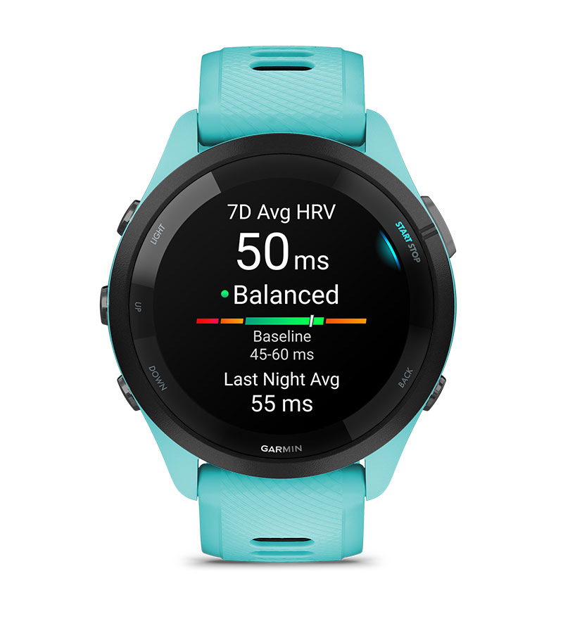 Умные часы Garmin Forerunner 265 черные с черно-серым ремешком
